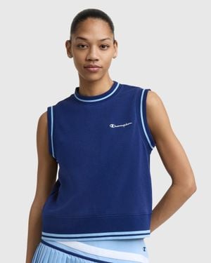 Champion Country Club Sleeveless Top, Embroidered Script Logo - Blue