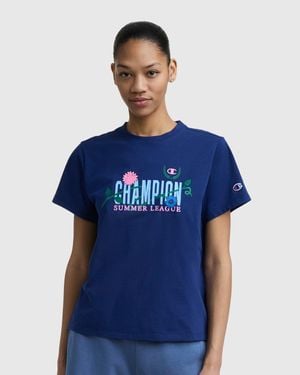 Champion Summer League Graphic T-Shirt, C Logo - Blue