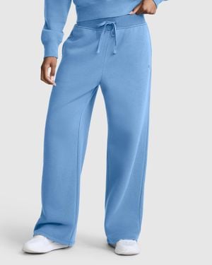 Champion Wide Leg Fleece Sweatpants, C Logo - Blue