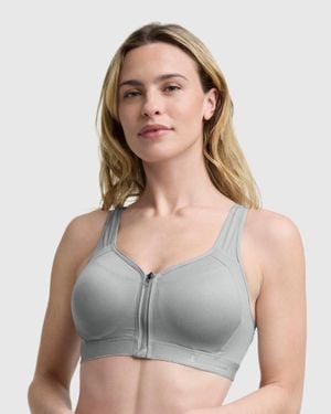 Champion Motion Control Zip Sports Bra - Gray