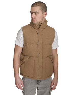 Champion Wool Blend Puffer Vest - Brown