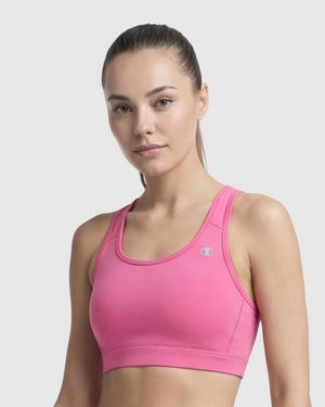 Champion Compression Sports Bra, C Logo - Pink