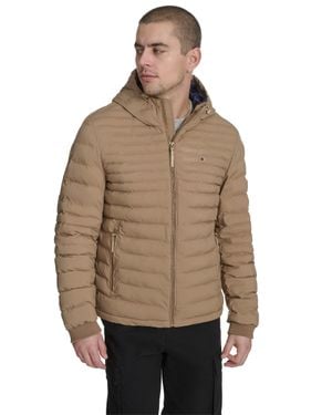 Champion Stretch Quilted Jacket With Hood - Brown
