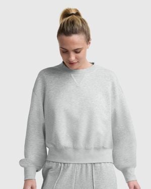 Champion Endzone Loose Fit Crewneck, C Logo - Gray