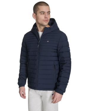 Champion Stretch Quilted Jacket With Hood - Blue