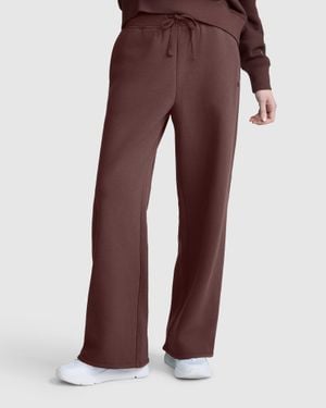 Champion Wide Leg Fleece Sweatpants, C Logo - Brown