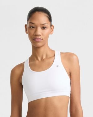 Champion Compression Sports Bra, C Logo - White