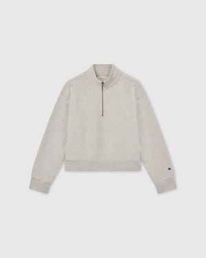 Champion Knitted Half Zip Sweatshirt - White
