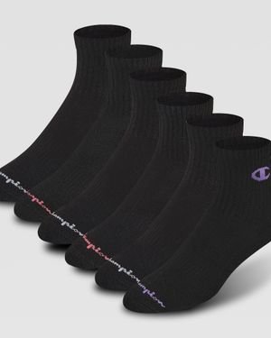 Champion 6Pk Cushion High Quarter - Black