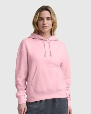 Champion Powerblend Freshman Hoodie, C Logo - Pink
