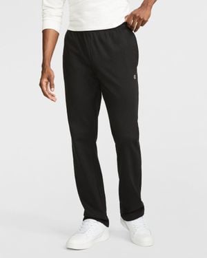 Champion Lightweight Lounge Pants, Open Hem, C Logo - Black