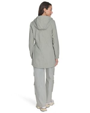 Champion Hooded Cinch Waist Rain Jacket - Gray