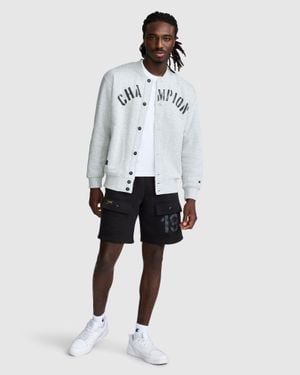 Champion Fleece Baseball Jacket - White