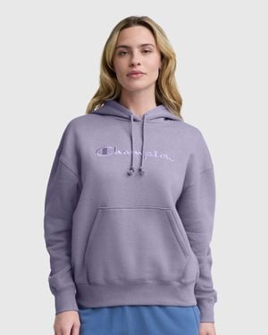 Champion Tonal Script Freshman Powerblend Hoodie - Purple