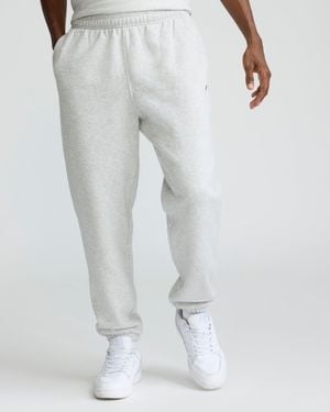 Champion Powerblend Sweatpants, Relaxed Hem, C Logo - Gray