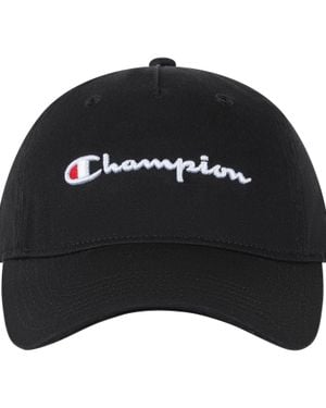 Champion Script Embroidery Adjustable Cap - Black
