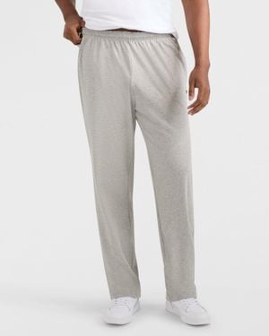 Champion Lightweight Lounge Pants, Open Hem, C Logo - Gray