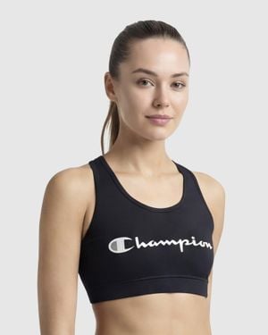 Champion Sports Bra, Script Logo - Black