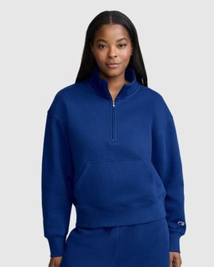 Champion Fleece Mockneck Quarter-Zip - Blue