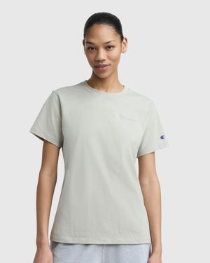 Champion Classic T-Shirt, Tonal Left Chest Script - Gray
