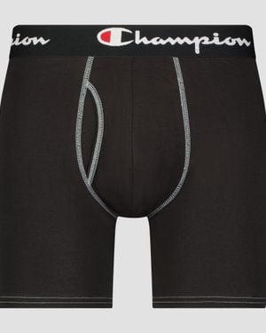 Champion 4Pk Cotton Stretch Boxer Brief - Black