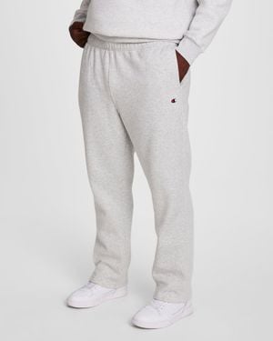 Champion Powerblend Sweatpants, Open Hem, C Logo - Gray