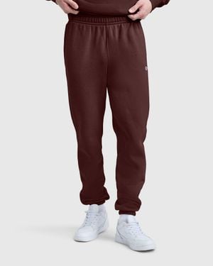 Champion Powerblend Sweatpants, Cinched Bottom, C Logo - Red