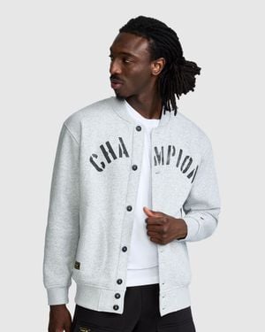 Champion Fleece Baseball Jacket - White