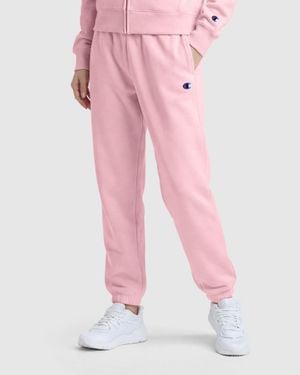 Champion Powerblend Oversized Sweatpants, C Logo - Pink