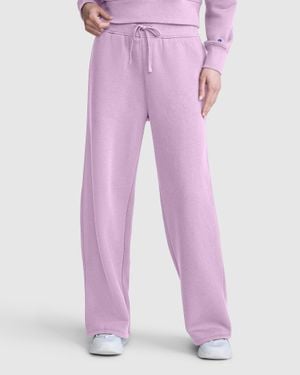 Champion Wide Leg Fleece Sweatpants, C Logo - Purple