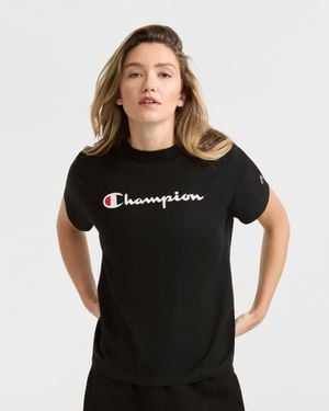 Champion Classic T-Shirt, Script Logo - Black