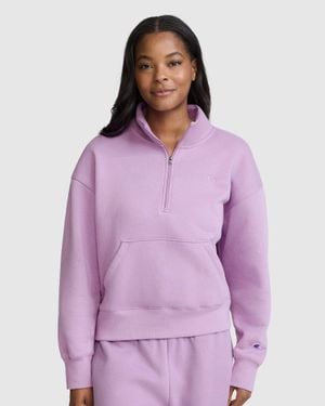 Champion Fleece Mockneck Quarter-Zip - Purple
