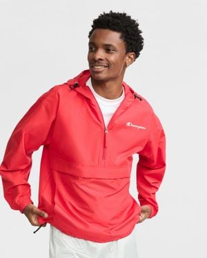 Champion Stadium Packable Jacket, Script Logo - Red