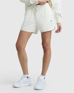 Champion 4" Lightweight Lounge Shorts, C Logo - White