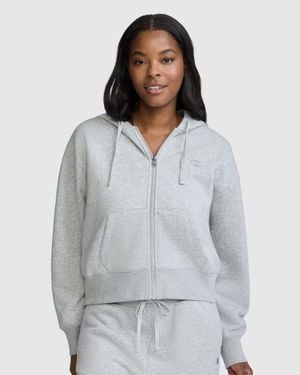 Champion Cropped Zip-Up Hoodie - Gray