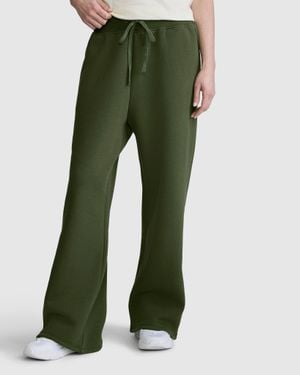 Champion Wide Leg Fleece Sweatpants, C Logo - Green