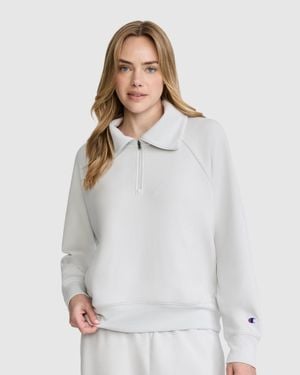 Champion Quarter- Zip Pullover - White