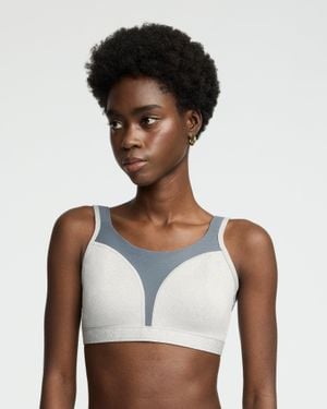 Champion Spot Comfort High-Impact Sports Bra, C Logo - White