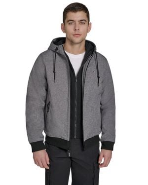 Champion Softshell Hoodie With Jersey Bib - Gray