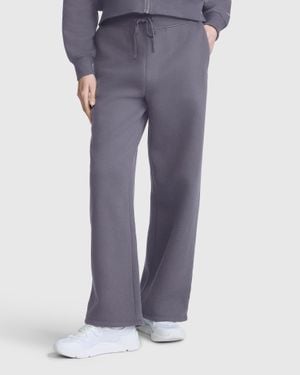 Champion Wide Leg Fleece Sweatpants, C Logo - Gray