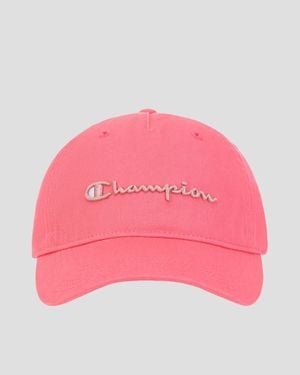 Champion Script Embroidery Adjustable Cap - Pink