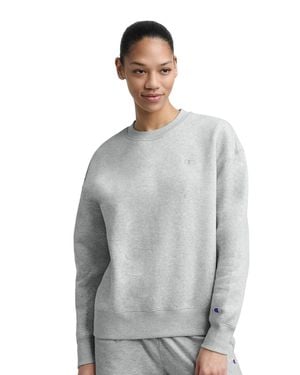 Champion Powerblend Crewneck Sweatshirt, Small "C" - Gray