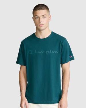 Champion Classic Graphic T-Shirt, Tonal Script Logo - Green