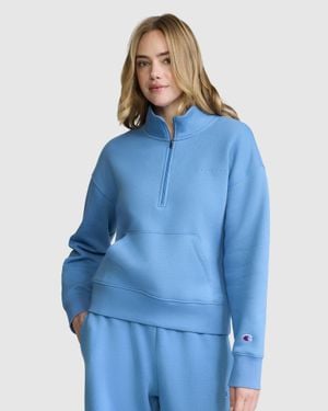 Champion Fleece Mockneck Quarter-Zip - Blue