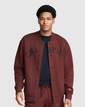 Champion Fleece Baseball Jacket - Red