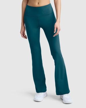 Champion Soft Touch Flare Leggings, Anti Odor, C Logo - Blue