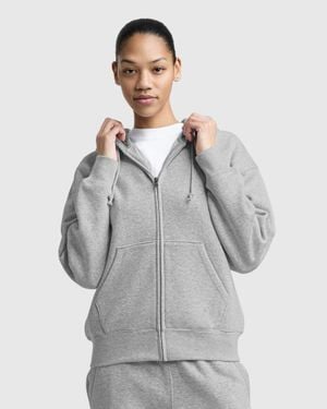 Champion Powerblend Fleece Zip-Up Hoodie, C Logo - Gray