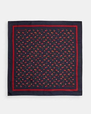 COACH Bandana En Soie Imprimé Mélange Cerise En Pour Femmes - Noir