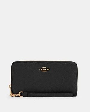 COACH Long Zip Around Wallet - Black