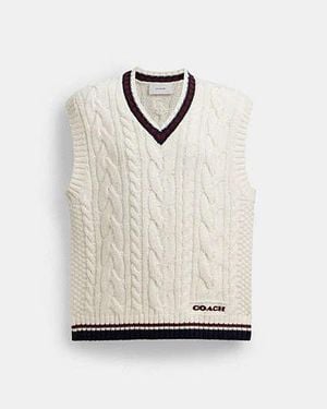 COACH Cableknit Jumper Vest - Black